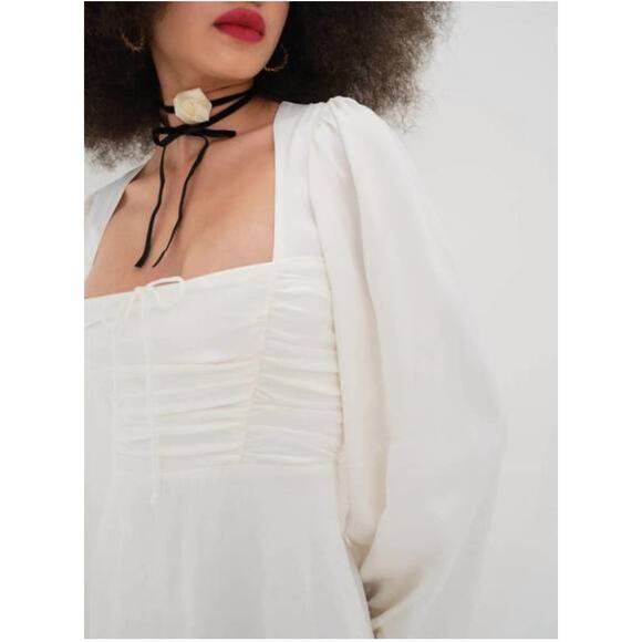 (S) NWT $255 NEW FOR LOVE & LEMONS beatrice mini dress in white - Picture 5 of 7